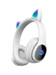 Беспроводные наушники детские ATD CAT EAR L400 с кошачьими ушками LED подсветкой Bluetooth 5.0 microUSB встроенным микрофоном радио White - изображение 1