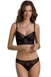 Комплект Passion DROSERA SET ECO (бюстье и трусики стринги) Черный L/XL - изображение 1