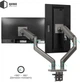 Настільне кріплення для двох моніторів Qube 4520GD 17-45" до 2x20 кг Сіре (4520GD) - зображення 9