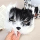 Меховая пушистая маска кошки/лисы (Черно-Белая) - изображение 2