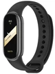Силиконовый ремешок Original Design MiJobs для фитнес браслета Xiaomi Mi Band 8/9/10 Черный с металлическим креплением (mrk3952) - изображение 1