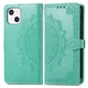 Чехол Vintage для Iphone 13 книжка кожа PU с визитницей бирюзовый - изображение 6