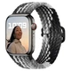 Ремешок нейлоновый MRK Ribbed с металлическим регулятором длины для Apple Watch 42/44/45/49мм Черный с серым (mrk3424) - изображение 1