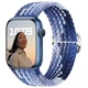 Ремінець нейлоновий MRK Ribbed з металевим регулятором довжини для Apple Watch 42/44/45/49мм Темно-синій з білим (mrk3422) - зображення 1