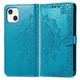 Чехол Vintage для Iphone 13 книжка кожа PU с визитницей голубой - изображение 6