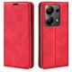Чехол Taba Retro-Skin для Xiaomi Redmi Note 13 книжка с визитницей кожа PU красный - изображение 1