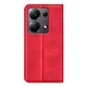 Чехол Taba Retro-Skin для Xiaomi Redmi Note 13 книжка с визитницей кожа PU красный - изображение 4