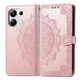 Чехол Vintage для Xiaomi Redmi Note 13 книжка кожа PU с визитницей розовый - изображение 4