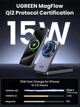 Зарядний пристрій UGREEN MagFlow Qi2 2-in-1 MagSafe Charger 20w Fast Charger - зображення 2