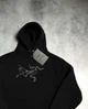 Худи унисекс с рисунком маленького логотипа Arcteryx размер M черного цвета - изображение 3