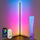Торшер напольный светодиодный светильник лампа LED RGB интерьерная с пультом ДУ управлением через приложение APP Smart угловой умный декоративный для подсветки освещения комнат дома спальни гостиной эффектный современный с регулировкой света 153 см черный - изображение 7