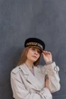 Кепи с отделкой из кожи в леопардовом принте D.Hats черного цвета - изображение 4