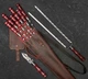 Подарочный набор шампуров для BBQ VIKING CREATE в коже Асгард бордовый подарок мужчине, куму, брату, другу, отцу, руководителю (LC-034) - изображение 3