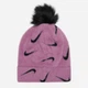 Детская демисезонная шапка-бини с помпоном для девочки Nike K Nk Peak Beanie Sc Pom F24 FZ3062-523 54-56 Лиловый (197601313247) - изображение 1