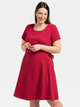 Sukienka trapezowa damska Plus Size Karko SC254 52 Amarantowa (5903676222545) - obraz 1