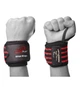 Кистьові бинти PowerPlay 3081 Gym WristT Wraps Чорно-Червоні - изображение 1