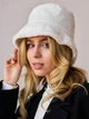 Панама No Brand теплая Teddy Bear букле с каракуля белая - изображение 6