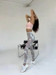 Спортивные женские леггинсы (лосины) Marble Tie-Dye с эффектом пуш-ап для фитнеса и йоги Бесшовные Мраморные Push Up XS-S Капучино (4918S) - изображение 6