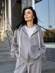 Толстовка на молнии с капюшоном оверсайз женская Alisa Line Madrid XS-S Светло-серая (2500000066962) - изображение 1