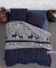 Комплект постільної білизни First Choice Flanel Євро 200×220 см Байка Сині олені - зображення 1