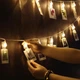 Світлодіодна гірлянда "Прищіпки для фото", 10 LED, 4м, на батарейках та USB, статичний режим, Теплий білий - зображення 2
