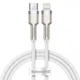 Кабель Baseus Cafule Metal Type-C to Lightning PD 20W 2.4А 1m білий CATLJK-A02 - изображение 1
