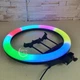 Профессиональная кольцевая RGB LED лампа Soft Ring Light MJ18 для селфи 45см с держателем на 3 телефона -SML-3. - изображение 10