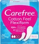 Гігієнічні щоденні гнучкі прокладки без запаху, 56 шт - Carefree Cotton FlexiForm Unscented 56шт (811181-18061062) - изображение 1