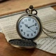 Винтажные кварцевые карманные часы на цепочке с открывающейся крышкой и орнаментом, Бронзовый - изображение 7