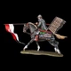 Статуэтка крашеная Польский гусар. Битва под Веной. 1620 год 9 см из металла и олова, коллекционная, антиквариат, подарок коллекционеру - изображение 2