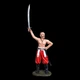 Статуэтка крашеная Казак с саблей вверх 6,5 см из металла и олова, коллекционная, антиквариат, подарок коллекционеру - изображение 1