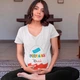 Футболка для вагітної з принтом Kinder "Очікування діва" Push IT. Футболка для вагітних з написами XL - зображення 6