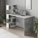 Стіл комп’ютерний/письмовий з полицями Moreli ST-0015 1416x1226x600 Бетон-Білий - зображення 2