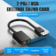 Звуковая карта адаптер Vention 2-port USB External Sound Card 0.15m Black (CDYB0) - изображение 2