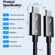 Кабель USB Type-C Thunderbolt 4 Folem T41, PD 100W для быстрой зарядки, подключения монитора, передачи данных - 1 метр - изображение 5
