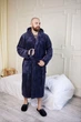 Мужской махровый халат батал, графит, размер 5XL - изображение 1