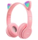 Беспроводные наушники с кошачьими ушками с подсветкой Cat Ear P47M Розовый - изображение 1