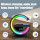 Настольная смарт лампа ночник G-smart BT- 3401 RGB Rainbow с Bluetooth колонкой беспроводная зарядка FM радио чёрный - изображение 4