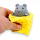 Іграшка антистрес Мишеня в сирі сквіші Squishies для дітей і дорослих сіре - зображення 1