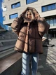 Пуховик зимний женский Venus оверсайз L-XL old коричневый - изображение 4