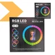 Кільцева LED лампа RGB 36 кольорів XPRO 3D-36RGB USB 36см (40920-3D-36RGB_460) - изображение 2