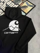 Худі унісекс з білим написом та малюнком гір Carhartt розмір L чорного кольору - зображення 4