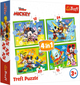 Puzzle Trefl Disney Junior Mickey Myszka Miki Wśród przyjaciół 4 w 1 71 element (5900511346169) - obraz 1