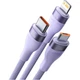 Кабель USB + USB Type-C > USB Type-C + Lightning + microUSB Baseus Flash Series Ⅱ Two-for-three Charging Cable 100W 1.2 m (CASS030103) Purple - изображение 2