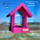 Кормушка для птиц на окно House_for_birds "Балкон" розовая - изображение 1