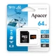 Карта пам'яті Apacer microSD 64GB C10 UHS-I U3 A2 R100/W80MB/s + SD (AP64GMCSX10U8-R) - изображение 2