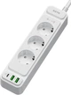 Сетевой фильтр-удлинитель RZTK Power Strip Pro 3 + 2 USB-A + USB-С (PD20W) White 2 м - изображение 2