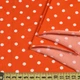 Микрофибра оранжево-красная в мелкий белый горох ш.160 (12554.002) - изображение 2