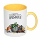 Чашка с печатью "Happy Helloween №3" (цвет жёлтый) (21003) - изображение 2