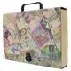 Папка-портфель iTEM, А4, 60 м, на замку, картонна, КРАФТ-покриття, повнокольорова, Банкноти (304-60\RT01) - зображення 1